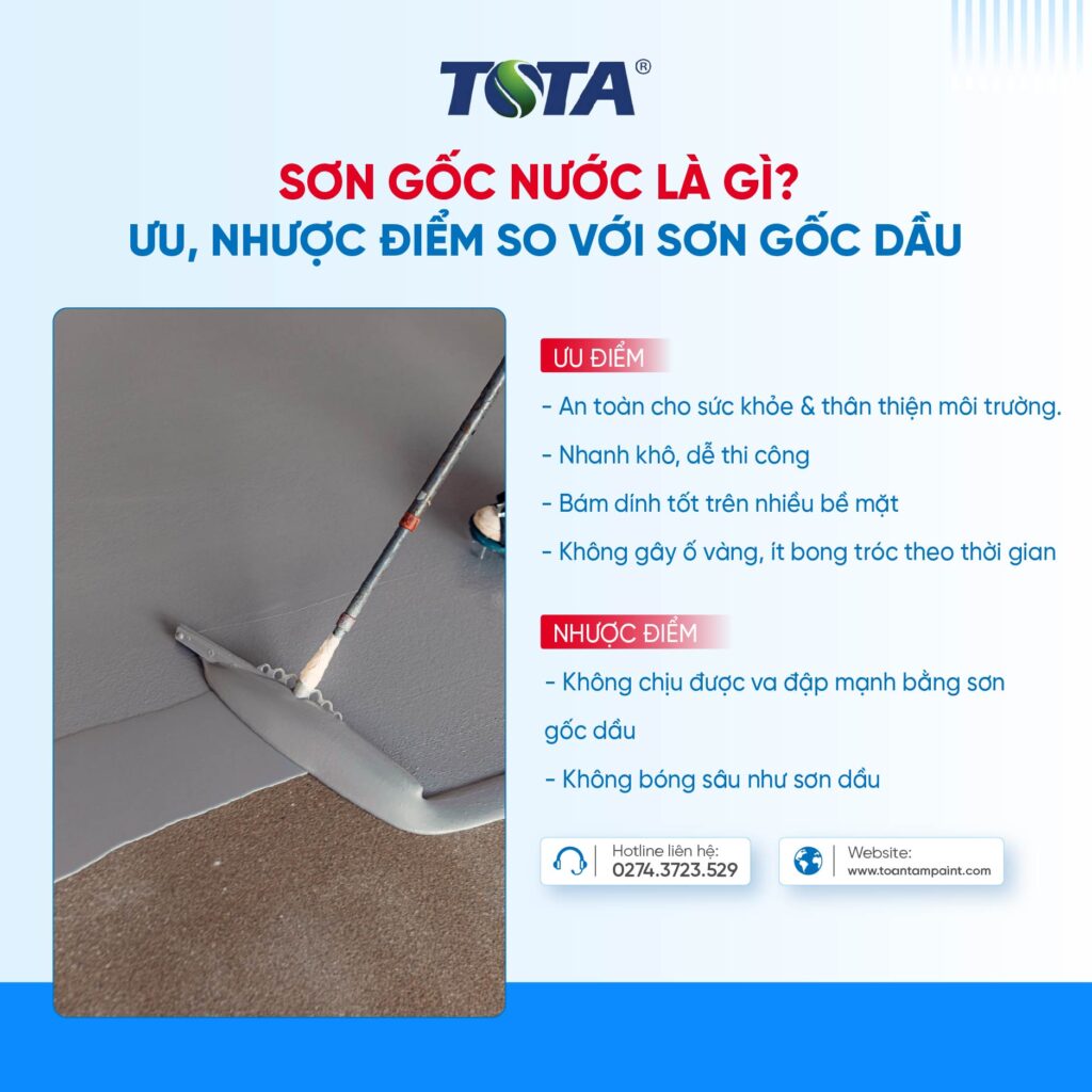 ưu nhược điểm của sơn gốc nước so với sơn gốc dầu